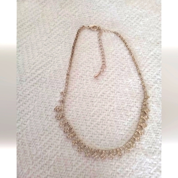 VINTAGE Rhinestone Choker Necklace Sparkling Clear Rhinestone Bride Prom Pageant - Picture 4 of 7